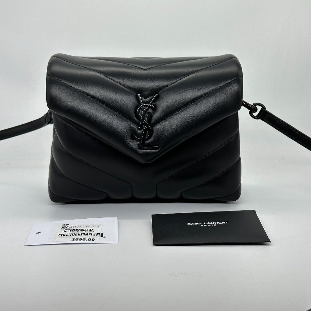 Saint Laurent YSL Monogram Toy LouLou Quilted Chevron Crossbody Bag - Picture 3 of 13